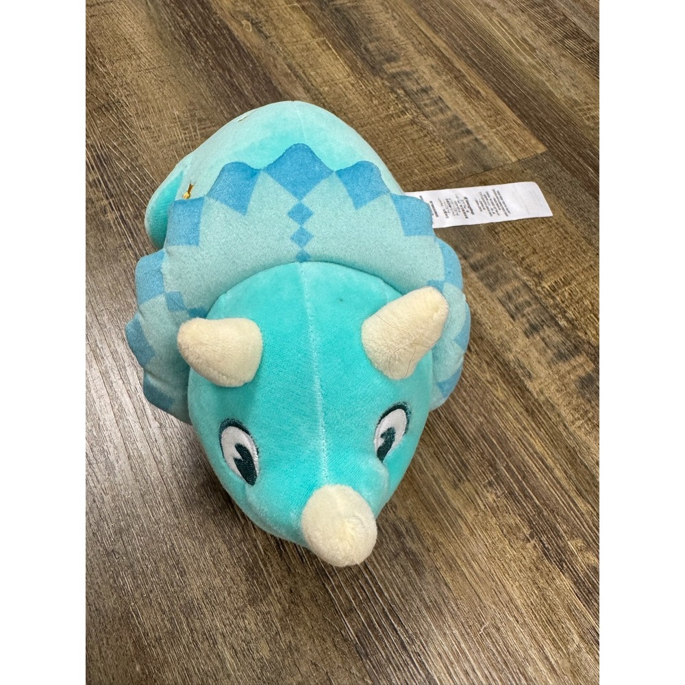 Disney Animal Kingdom Triceratops Plush Turquoise‎ Blue Star Dinosaur 9 inch
